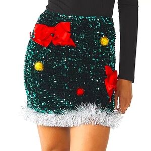 NWT Teal Ugly Sequined Holiday Skirt